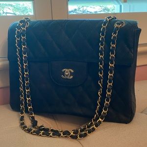 Quilted Structured Shoulder Purse